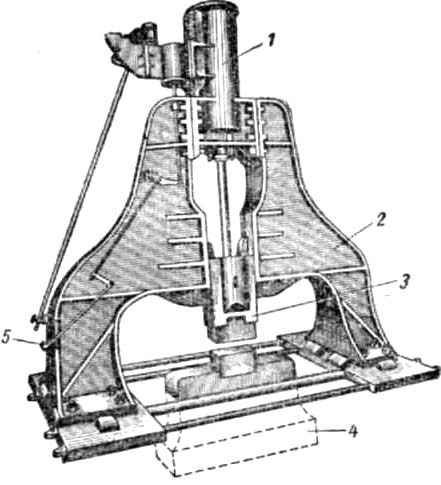 Схема паровоздушного молота арочного типа